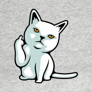 FU cat funny rude hand gesture T-Shirt